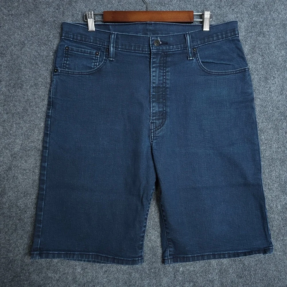 Levis 569 Shorts Mens 36 Blue Denim Loose Straight Jorts Baggy Skater Faded